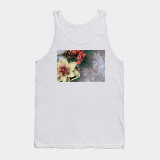 Christmas decorations on a grunge background with copy space. Tank Top